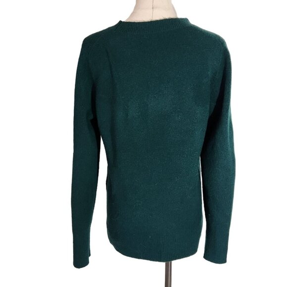 J. Crew Factory Extra Soft Green Crew Neck Wool Blend Sweater Women's Size S - Picture 3 of 14